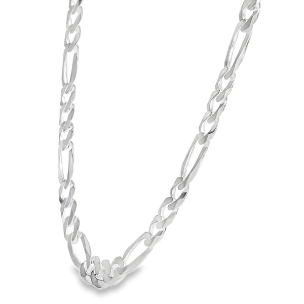 925 Silver Flat Figaro Chain - 22" - 24.2g