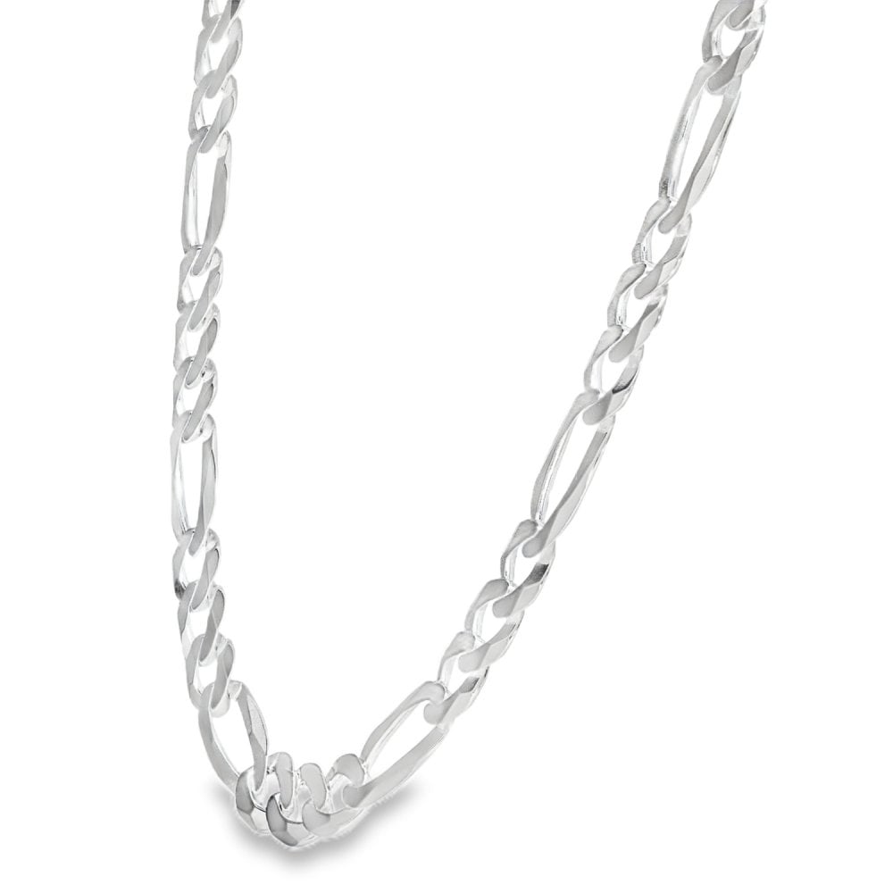 925 Silver Flat Figaro Chain - 20" - 20.6g