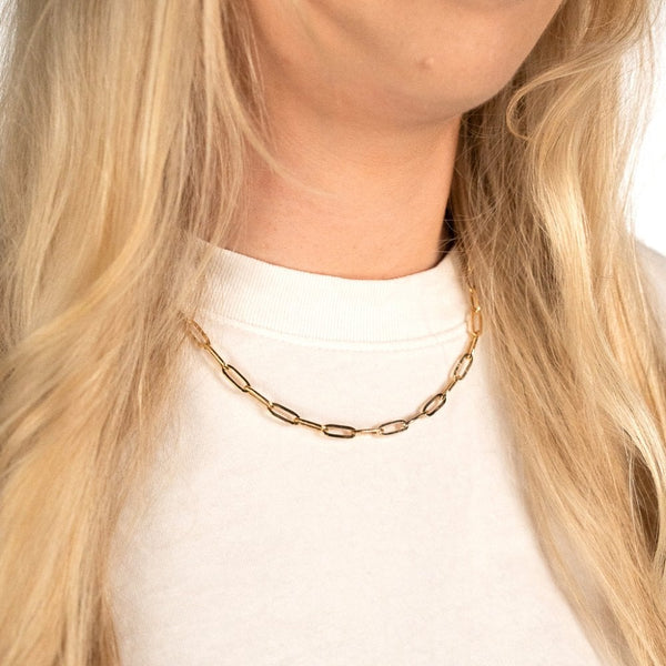 9ct Yellow Gold Paperlink Chain - 18" - 5.8g