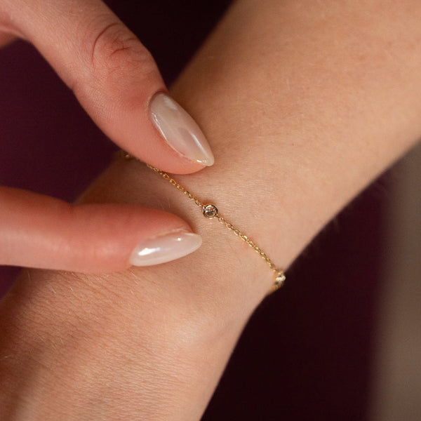 0.40ct Yellow Gold Diamond Dot Bracelet - F/VS