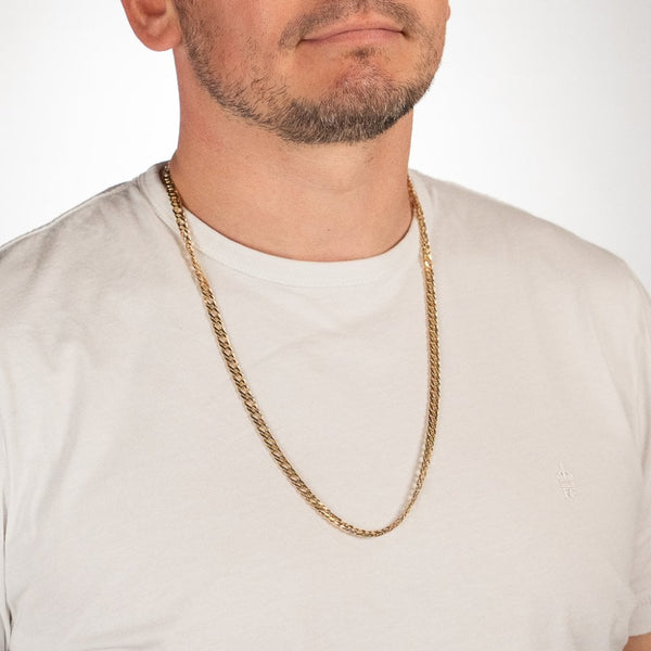 9ct Yellow Gold Curb Chain - 27" - 38.6g