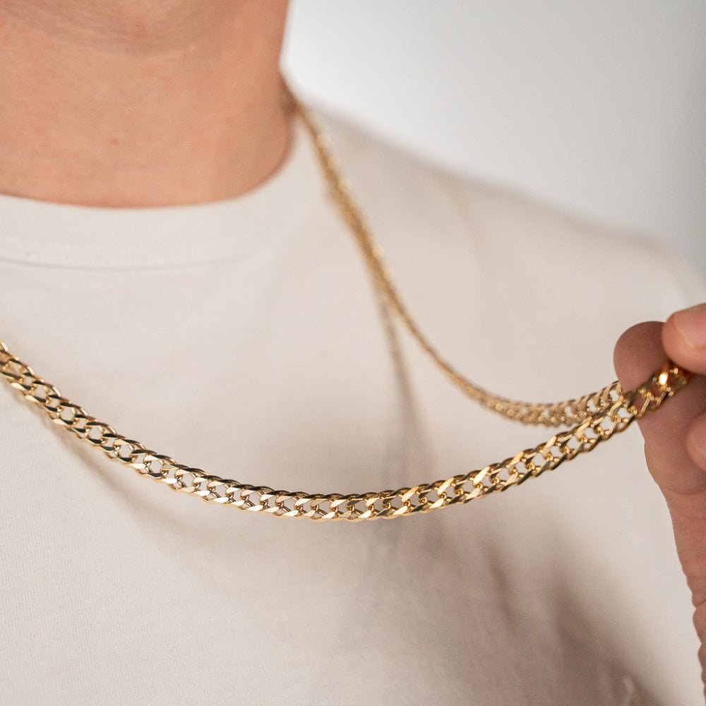 9ct Yellow Gold Curb Chain - 27" - 38.6g