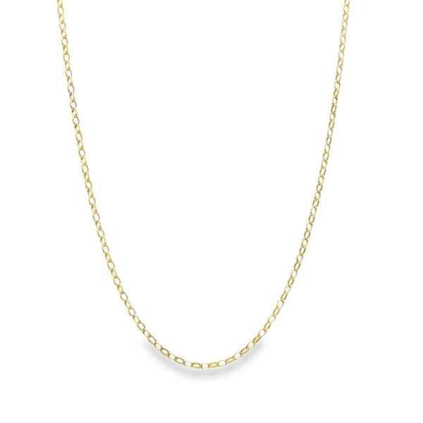 9ct Yellow Gold Fine Oval Belcher Chain - 22" - 2.2g