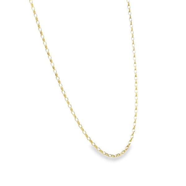 9ct Yellow Gold Fine Oval Belcher Chain - 22" - 2.2g