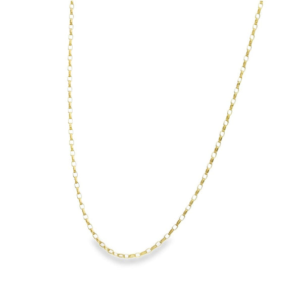 9ct Yellow Gold Fine Oval Belcher Chain - 22" - 2.2g