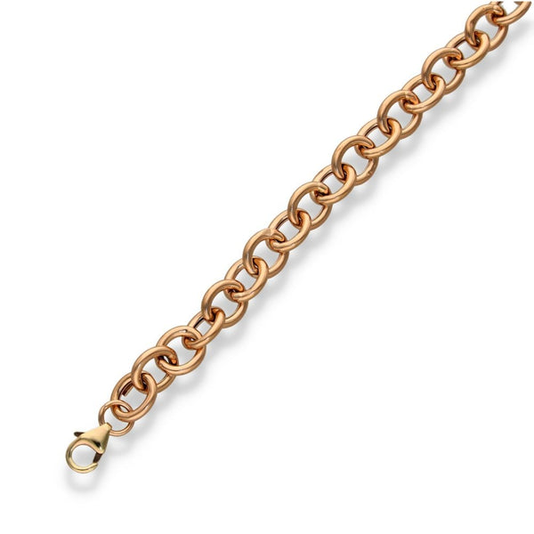 9ct Yellow Gold Hollow Oval Belcher Bracelet - 7.5" - 5.5g