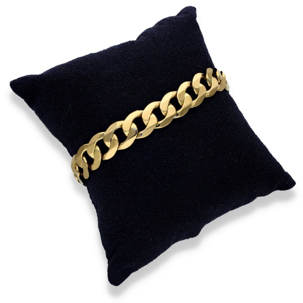 9ct Yellow Gold Flat Curb Bracelet - 8.5" - 26.2g