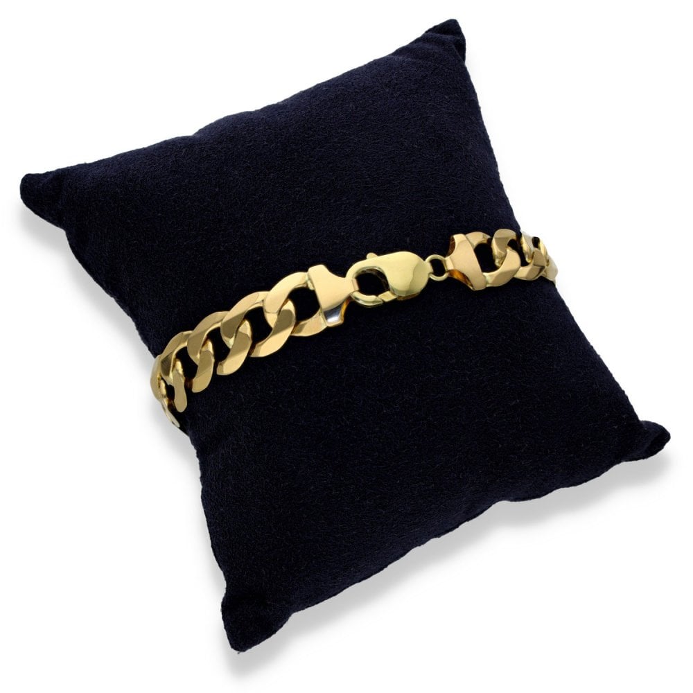 9ct Yellow Gold Flat Curb Bracelet - 8.5" - 26.2g