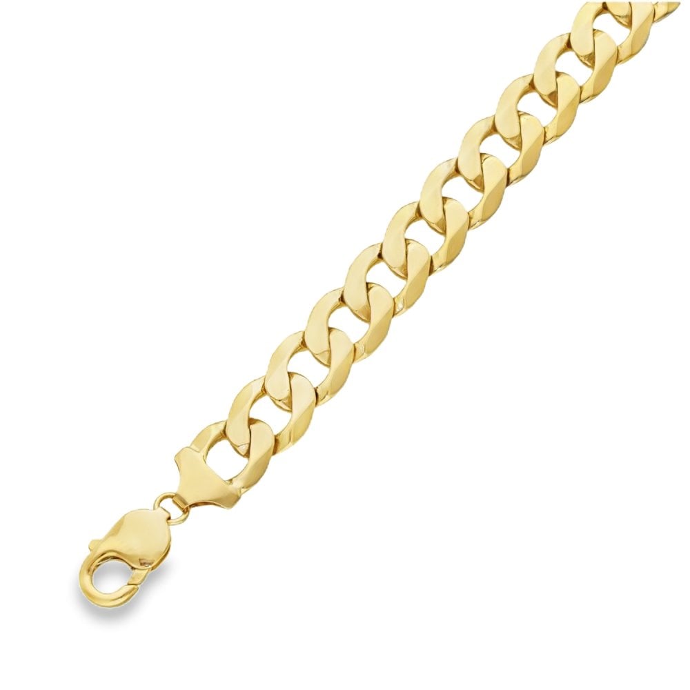9ct Yellow Gold Flat Curb Bracelet - 8.5" - 26.2g