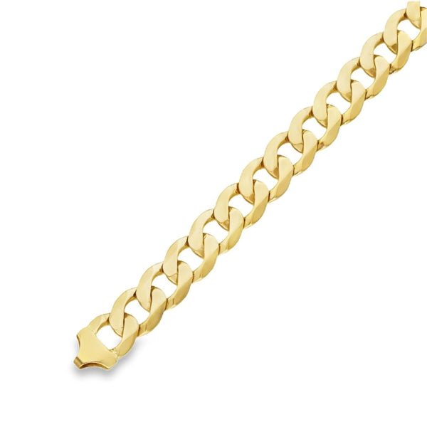 9ct Yellow Gold Flat Curb Bracelet - 8.5" - 26.2g