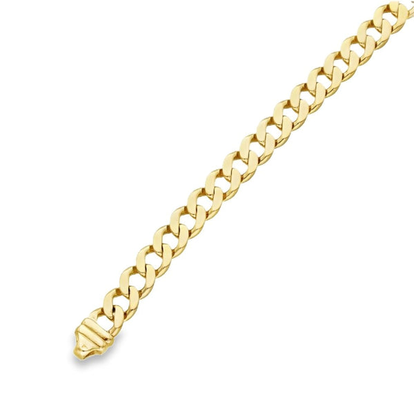 9ct Yellow Gold Flat Curb Bracelet - 9" - 24.6g