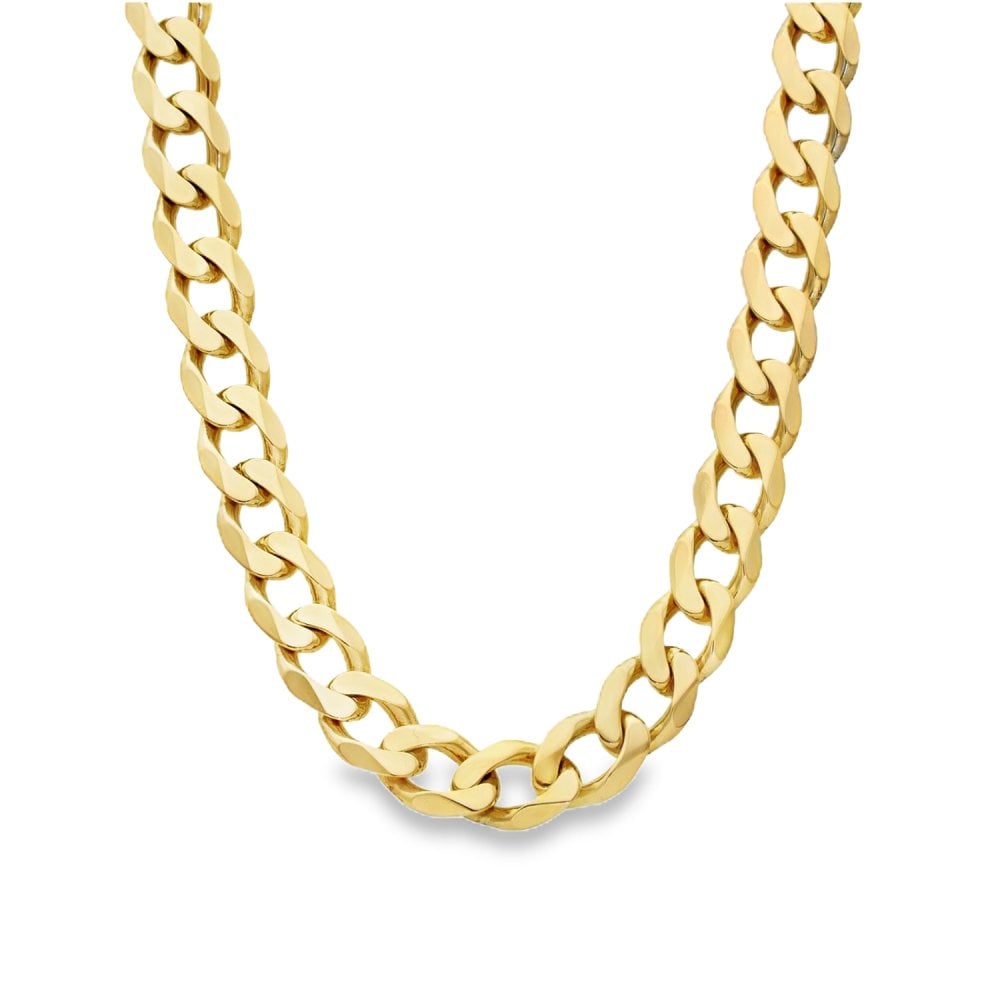 9ct Yellow Gold Heavy Flat Curb Chain - 20" - 59.4g