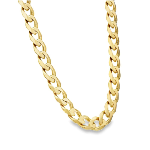 9ct Yellow Gold Heavy Flat Curb Chain - 20" - 59.4g