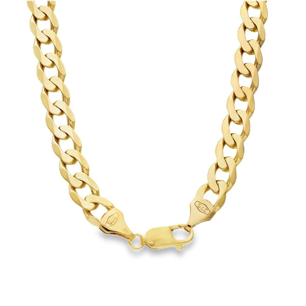 9ct Yellow Gold Heavy Flat Curb Chain - 20" - 59.4g