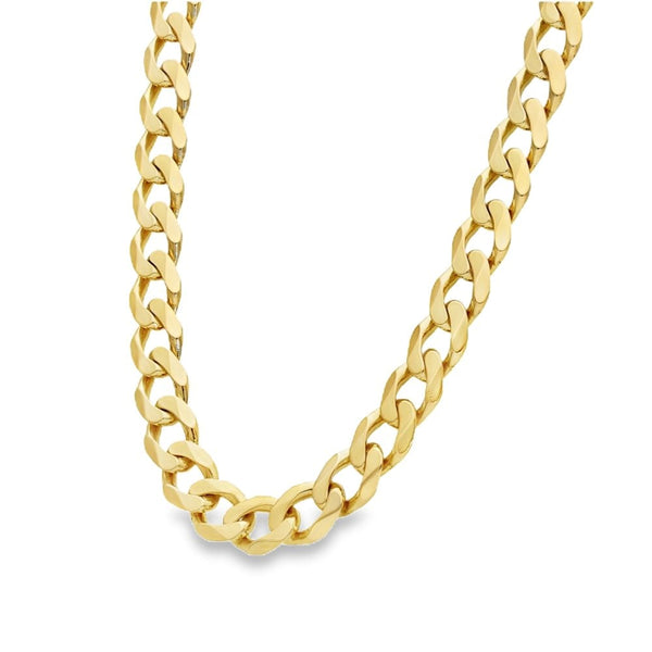 9ct Yellow Gold Heavy Flat Curb Chain - 20" - 59.4g