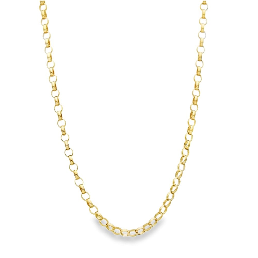 9ct Yellow Gold Oval Belcher Chain - 21" - 9.6g