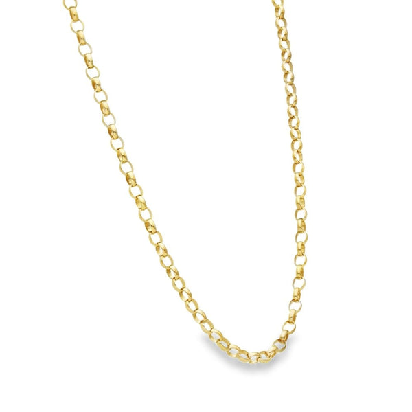 9ct Yellow Gold Oval Belcher Chain - 21" - 9.6g