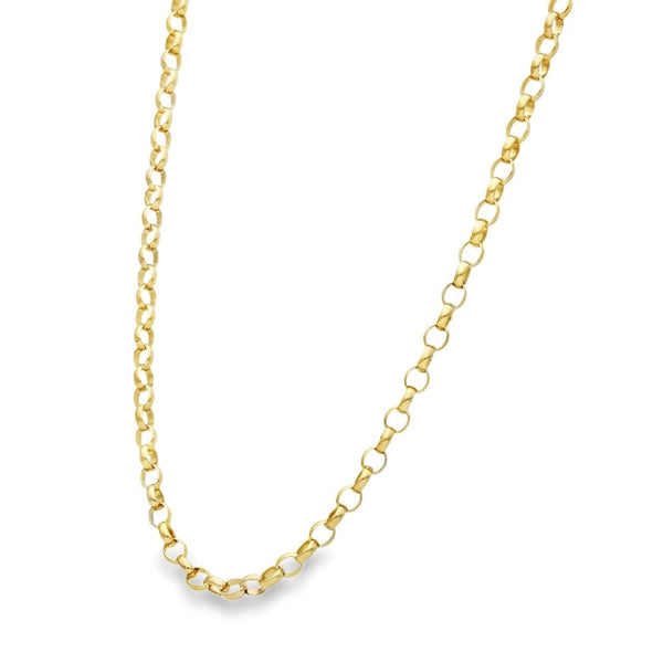 9ct Yellow Gold Oval Belcher Chain - 21" - 9.6g