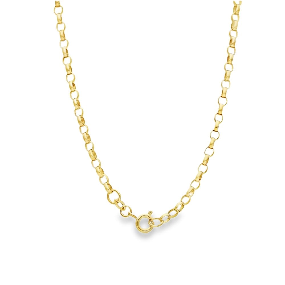 9ct Yellow Gold Heart Spinner Pendant & Belcher Chain - 19"