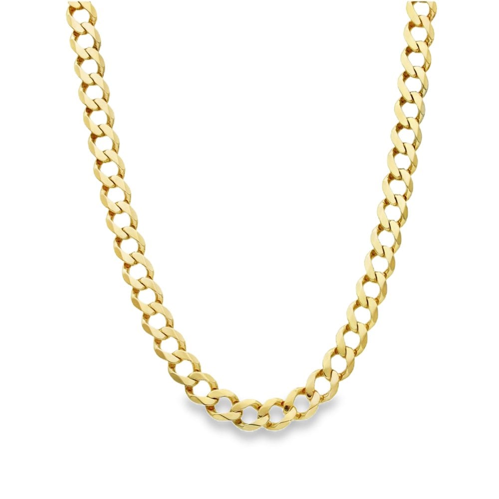 9ct Yellow Gold Flat Curb Chain - 21" - 20.8g