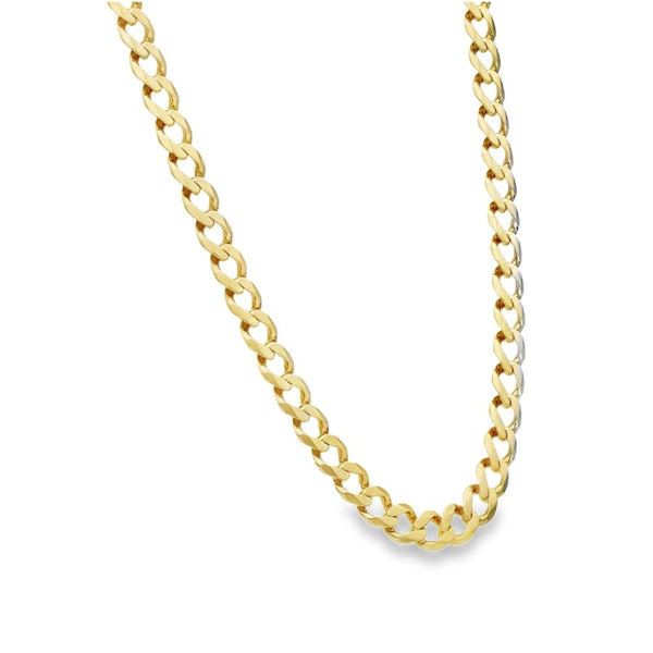 9ct Yellow Gold Flat Curb Chain - 21" - 20.8g