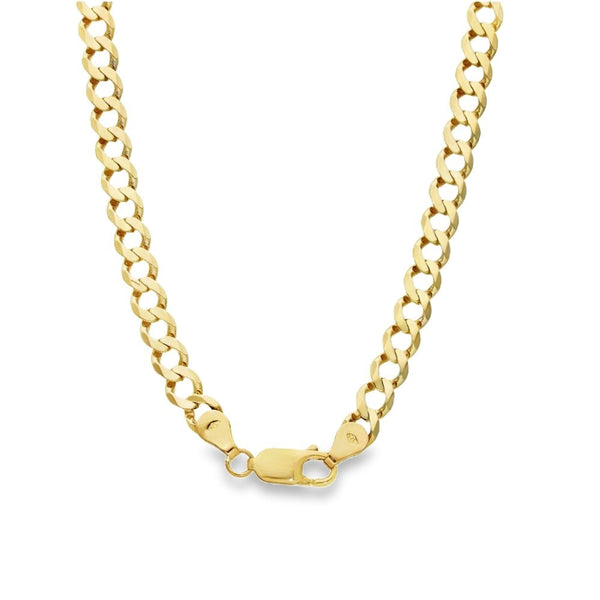 9ct Yellow Gold Flat Curb Chain - 21" - 20.8g