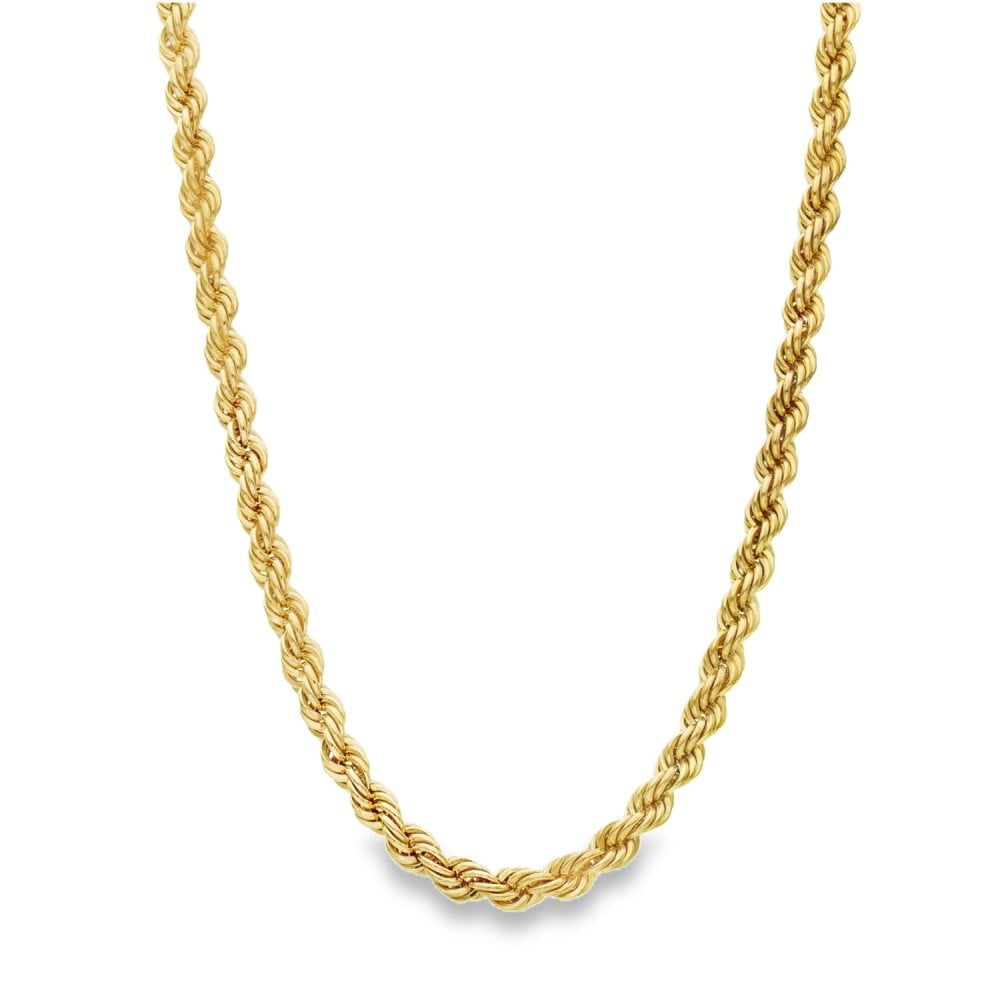 9ct Yellow Gold Rope Chain - 18" - 6.7g