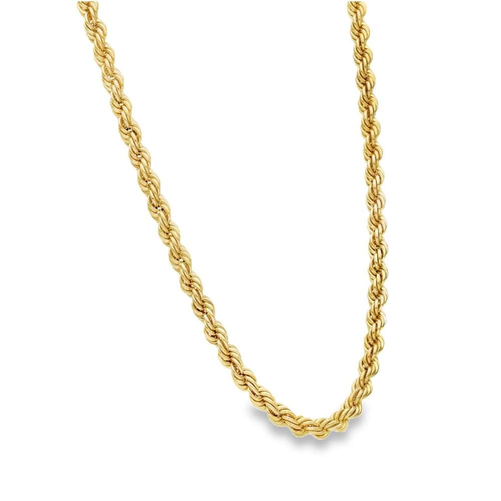 9ct Yellow Gold Rope Chain - 18" - 6.7g