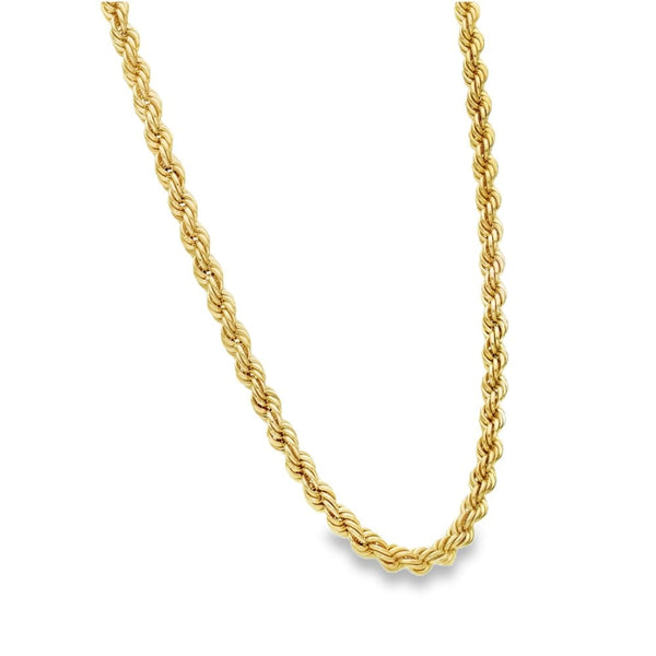 9ct Yellow Gold Rope Chain - 18" - 6.7g