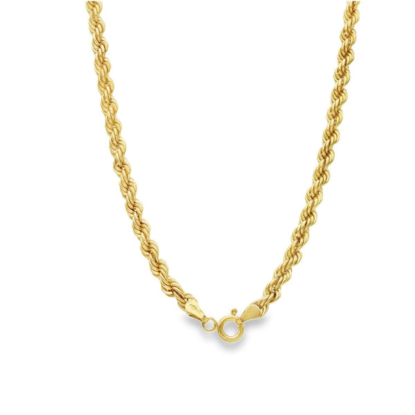 9ct Yellow Gold Rope Chain - 18" - 6.7g