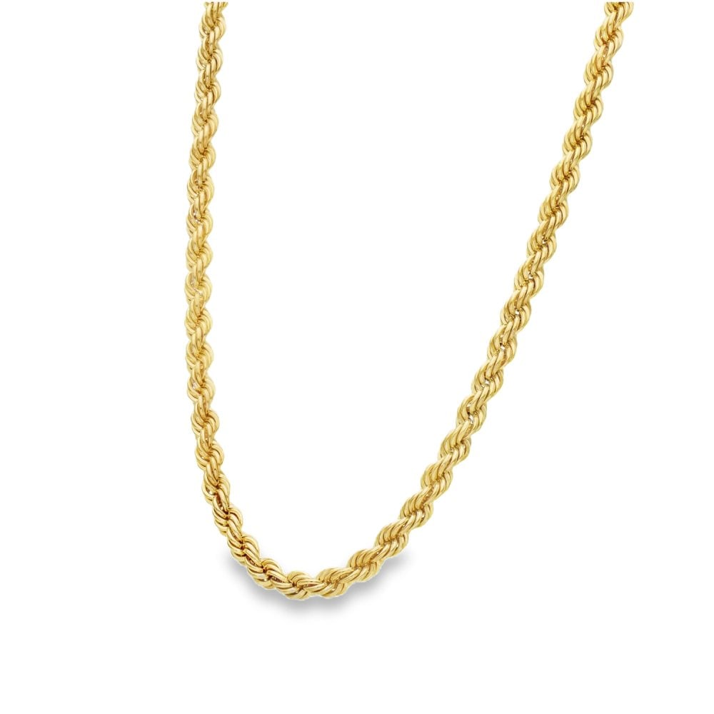 9ct Yellow Gold Rope Chain - 18" - 6.7g