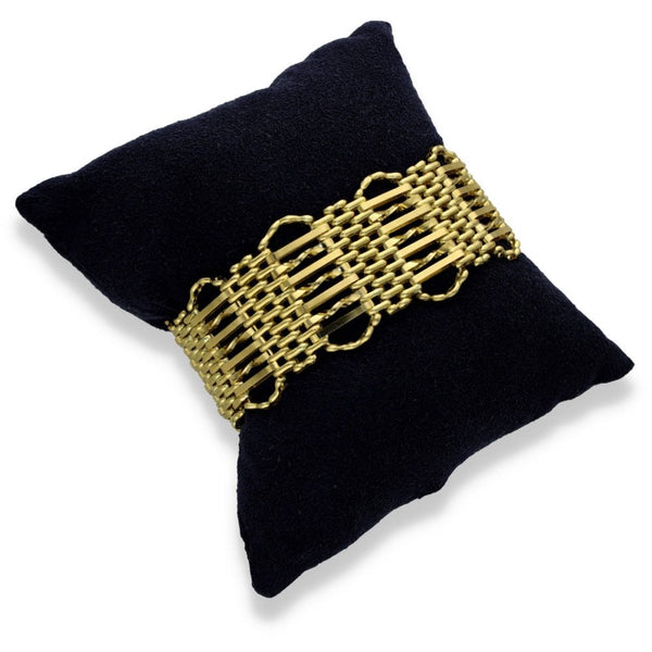 9ct Yellow Gold Fancy Gate Bracelet - 7" - 37.5g