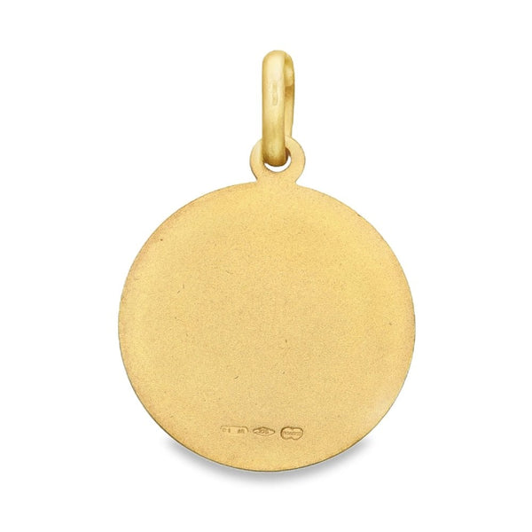 9ct Yellow Gold Round Madonna Pendant - 22x26mm - 5.4g