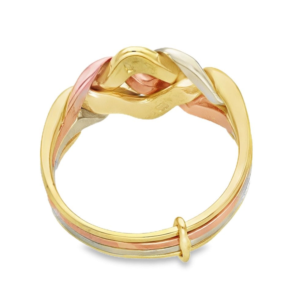 9ct Multi-Tone Gold Puzzle Ring - Size P½ - 6.0g
