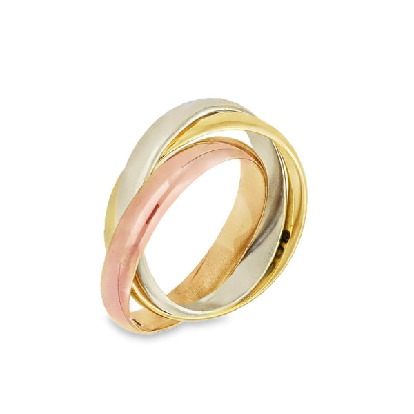 9ct Multi-Tone Gold Russian Wedding Band - Size H - 4.0g