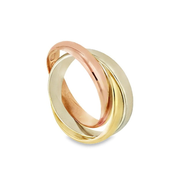 9ct Multi-Tone Gold Russian Wedding Band - Size H - 4.0g