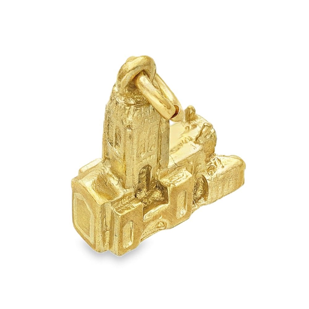 9ct Yellow Gold Church Charm - 12x15x6mm - 3.6g