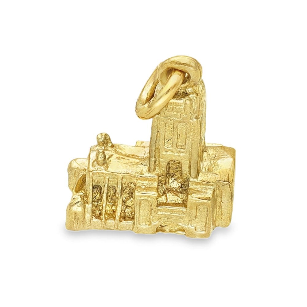 9ct Yellow Gold Church Charm - 12x15x6mm - 3.6g