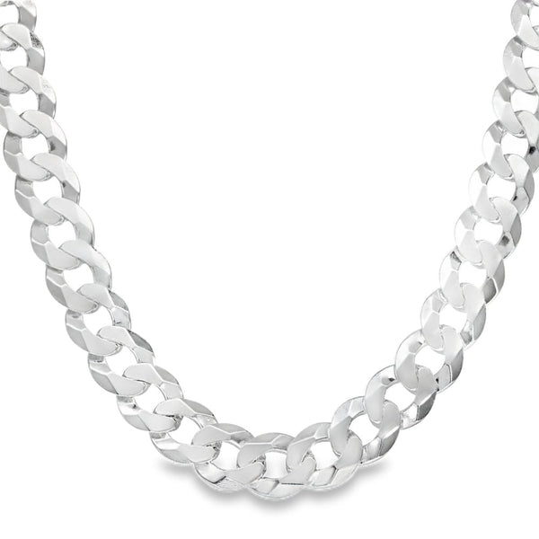 925 Silver Heavy Flat Curb Chain - 22" - 51.6g