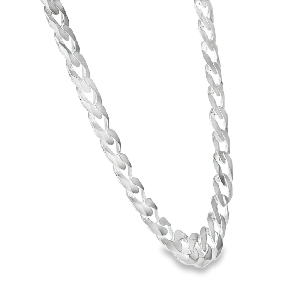 925 Silver Heavy Flat Curb Chain - 22" - 51.6g
