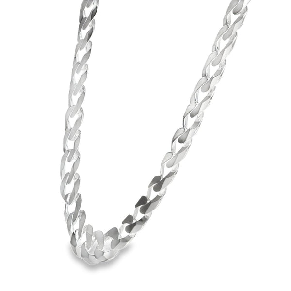 925 Silver Heavy Flat Curb Chain - 22" - 51.6g