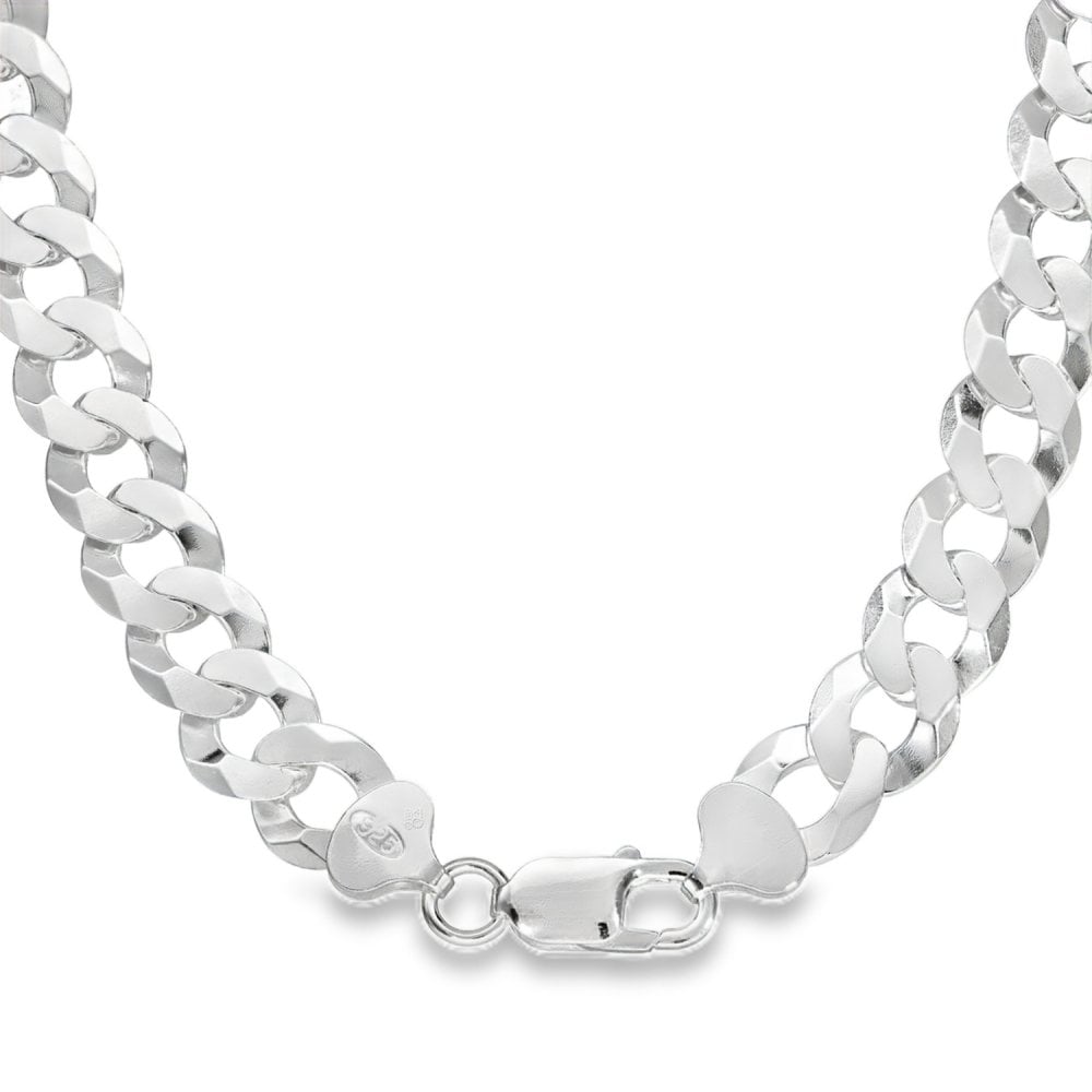 925 Silver Heavy Flat Curb Chain - 22" - 51.6g
