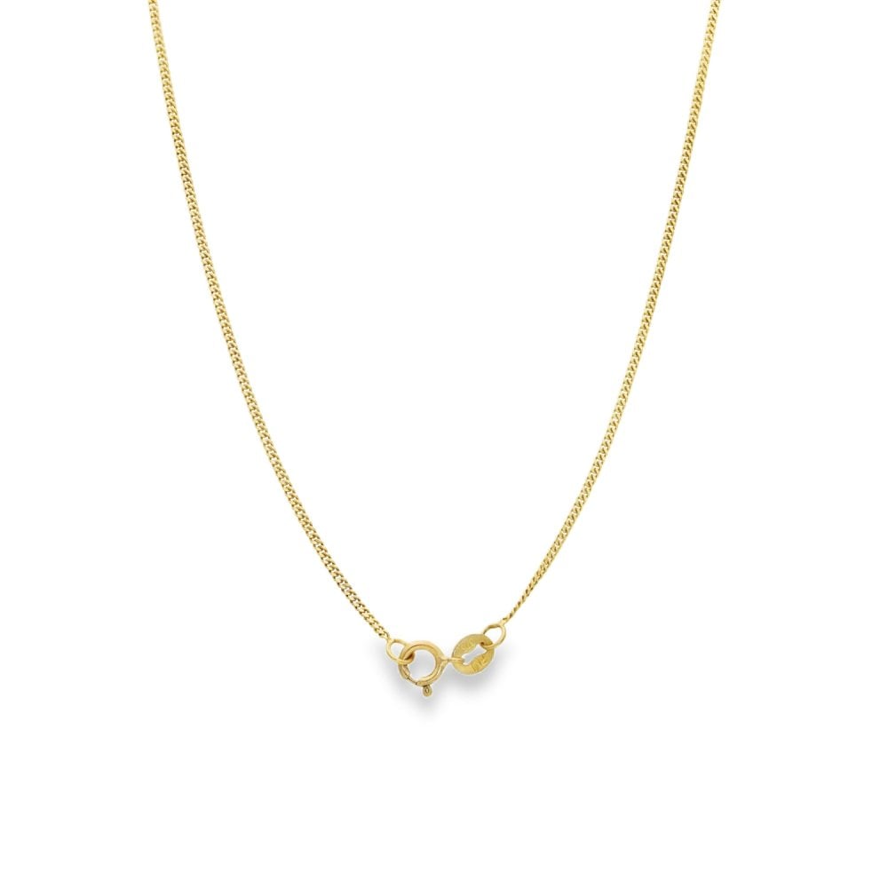 9ct Yellow Gold Twist Edge Coral Pendant & Chain - 18" - 3.0g