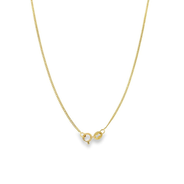 9ct Yellow Gold Twist Edge Coral Pendant & Chain - 18" - 3.0g