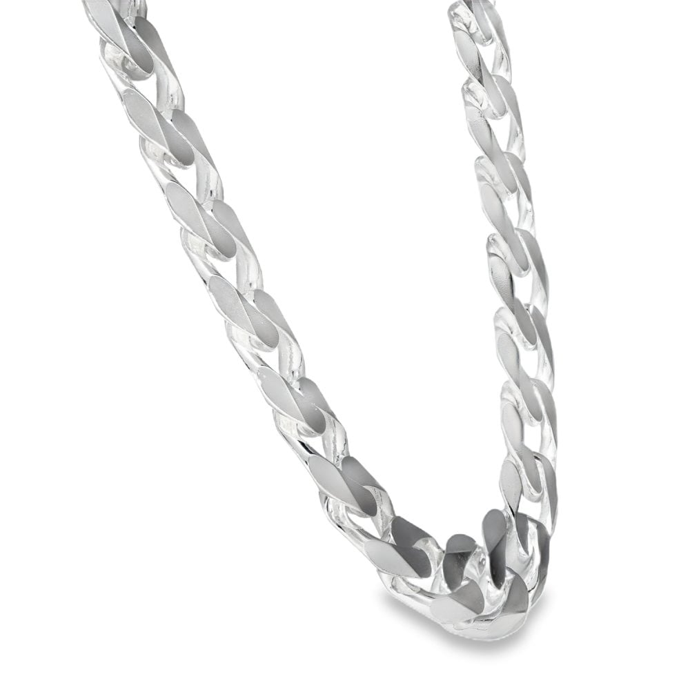 925 Silver Heavy Flat Curb Chain - 22" - 126.5g