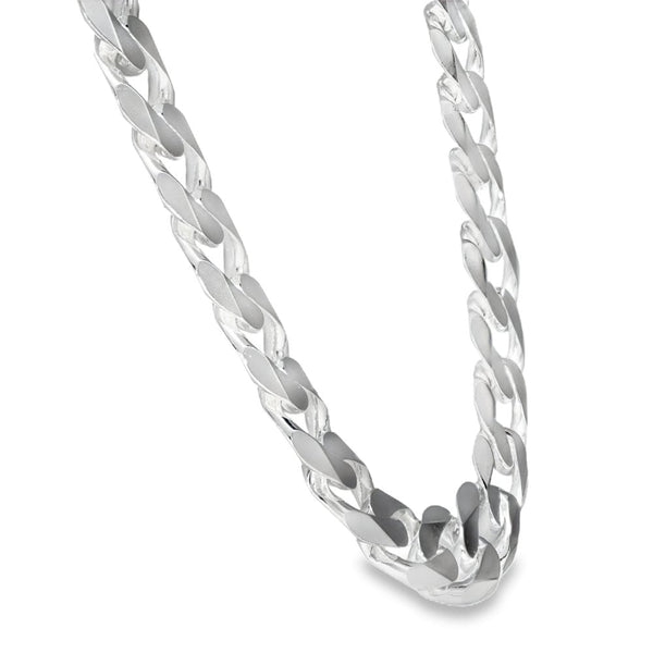925 Silver Heavy Flat Curb Chain - 22" - 126.5g