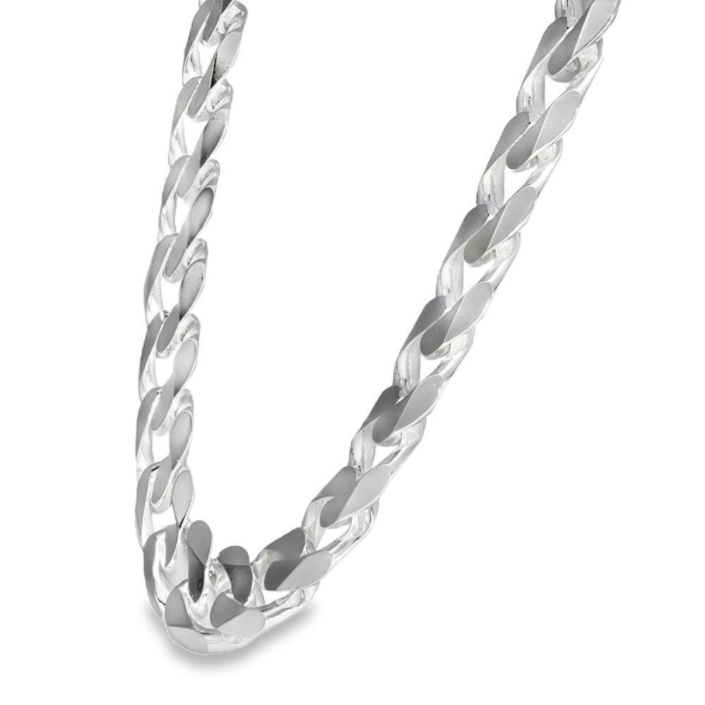 925 Silver Heavy Flat Curb Chain - 22" - 126.5g