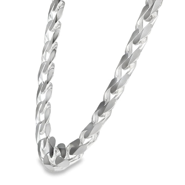 925 Silver Heavy Flat Curb Chain - 22" - 126.5g