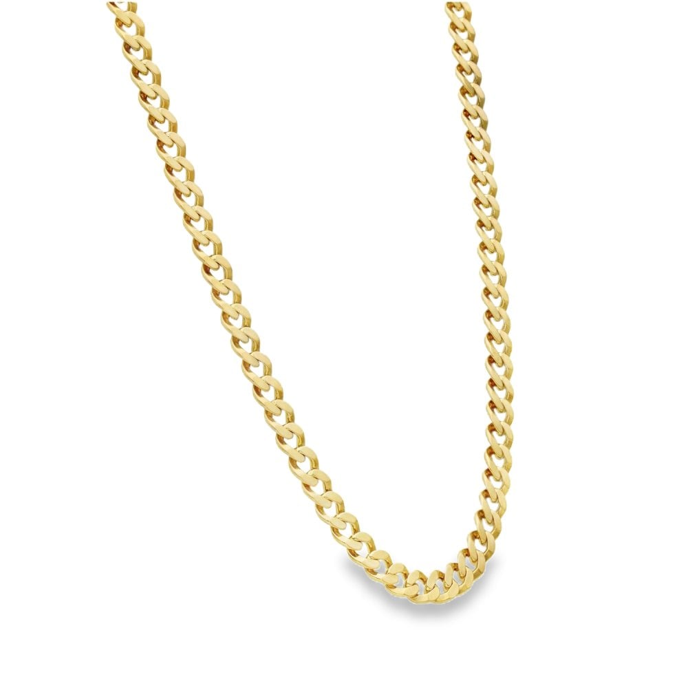 9ct Yellow Gold Flat Curb Chain - 20" - 19.0g