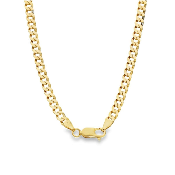 9ct Yellow Gold Flat Curb Chain - 20" - 19.0g